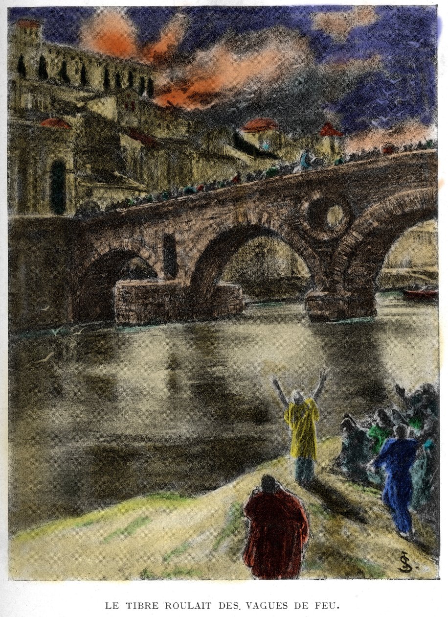 Tiberen (Tevere) rullede ildbølger af Jan Styka