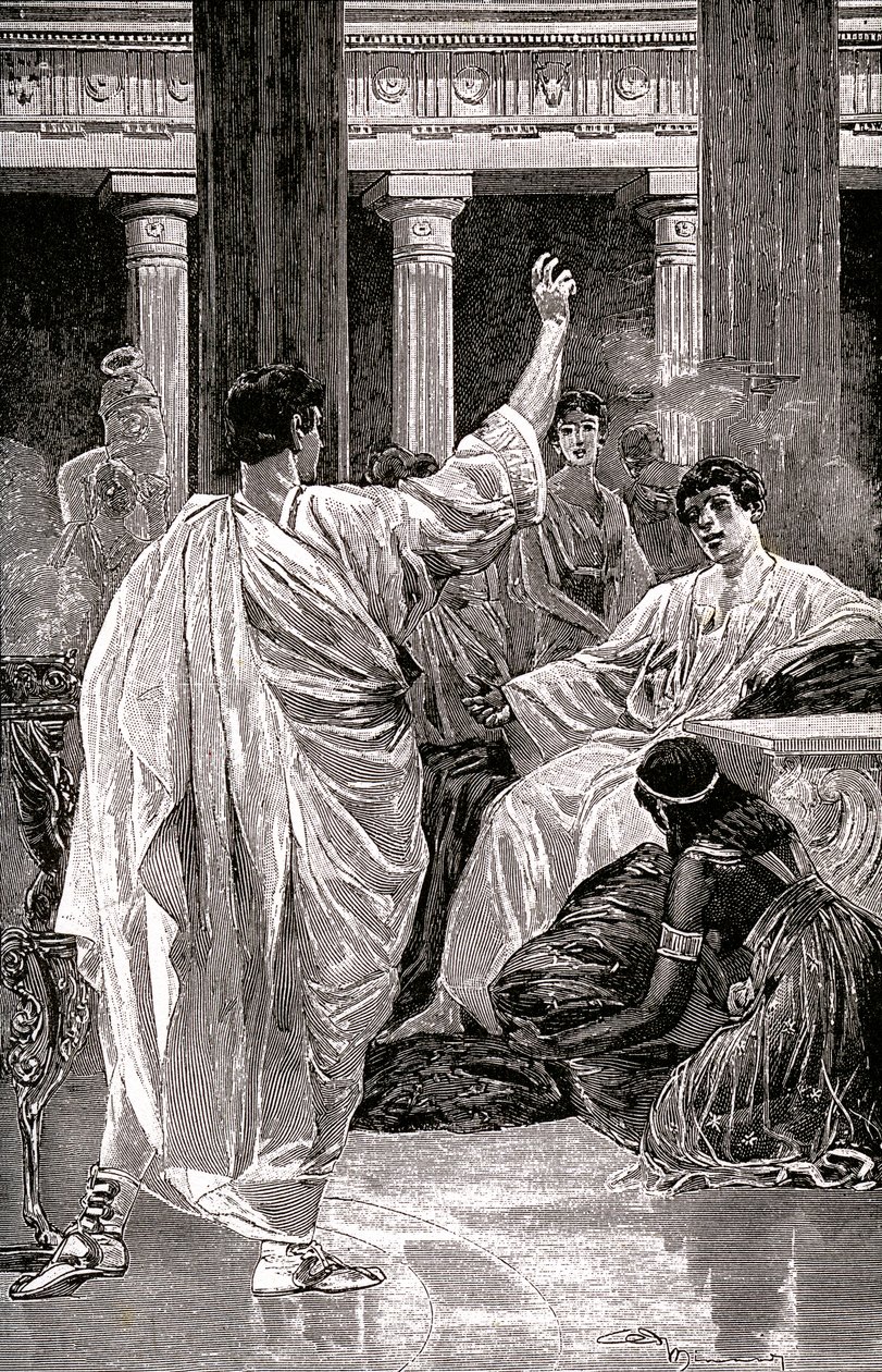 Vinicius face a Petrone, ca. 1900-20 (illustration) af Jan Styka