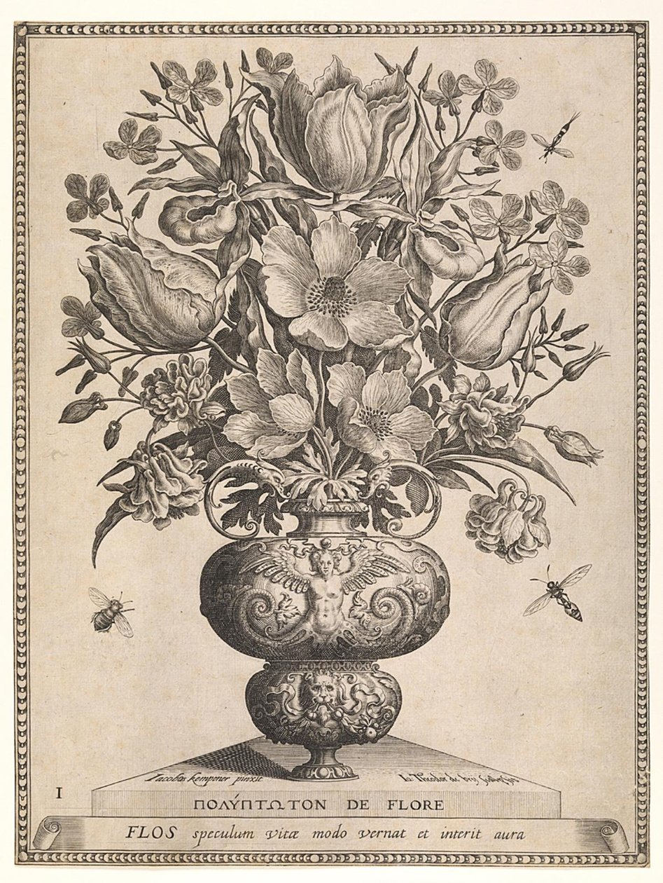 Flot blomster i en vase af Jan Theodor de Bry