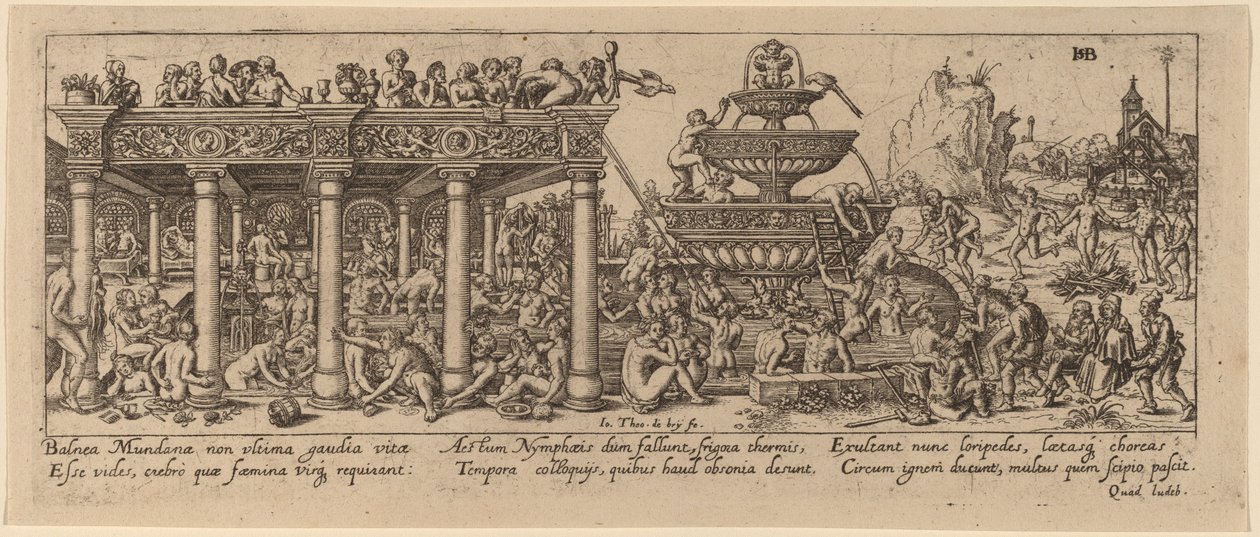Ungdoms fontæne af Jan Theodor de Bry after Barthel Beham