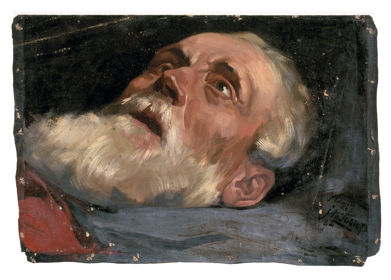 Head of an Old Man (studie) 1882 (olie på lærred) af Jan Toorop