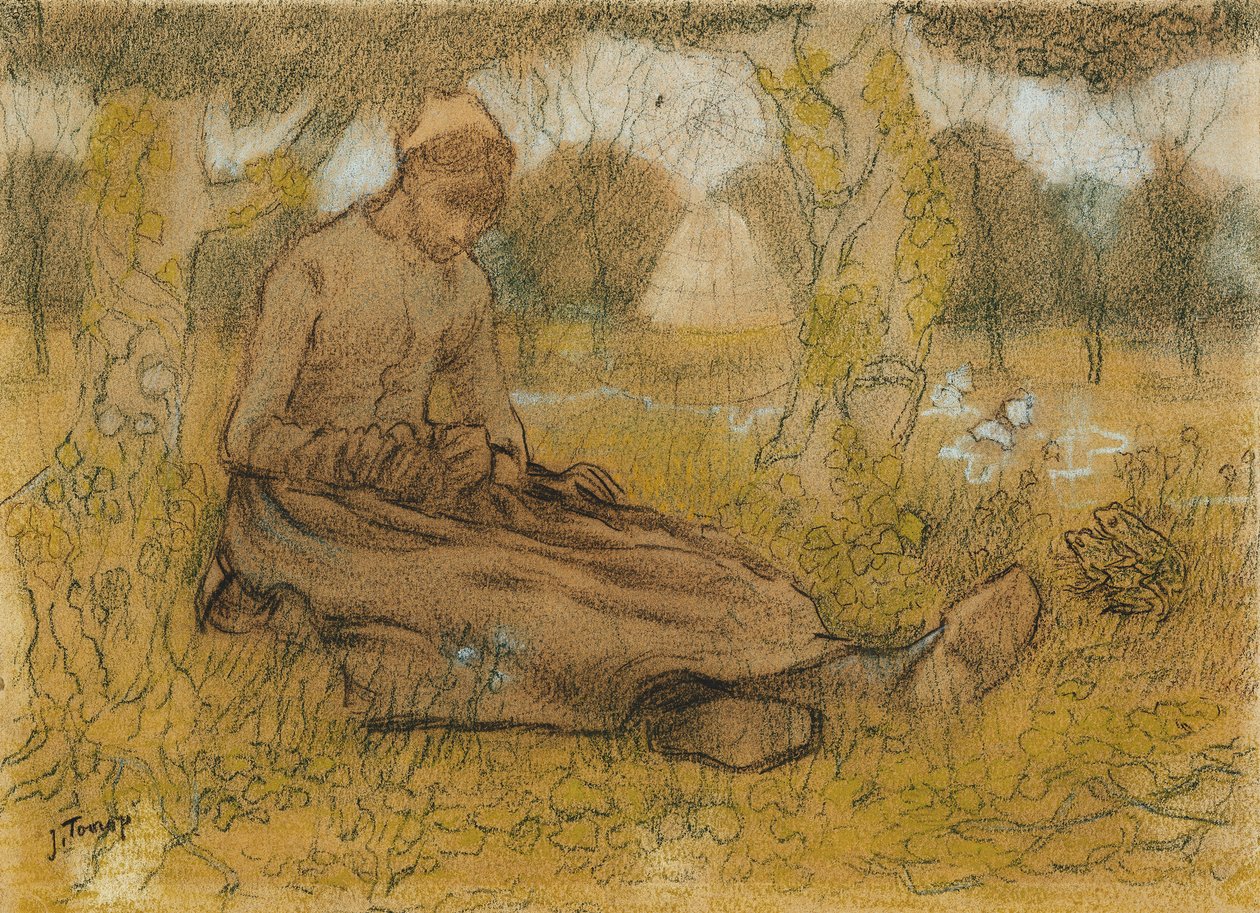 Ung pige om foråret, ca. 1885-90 af Jan Toorop