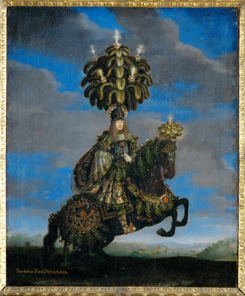 Gundakar, prins Dietrichstein i et kostume til en "hesteballet", der blev opført til ære for infanta Margarita Teresas ankomst, kejser Leopold I