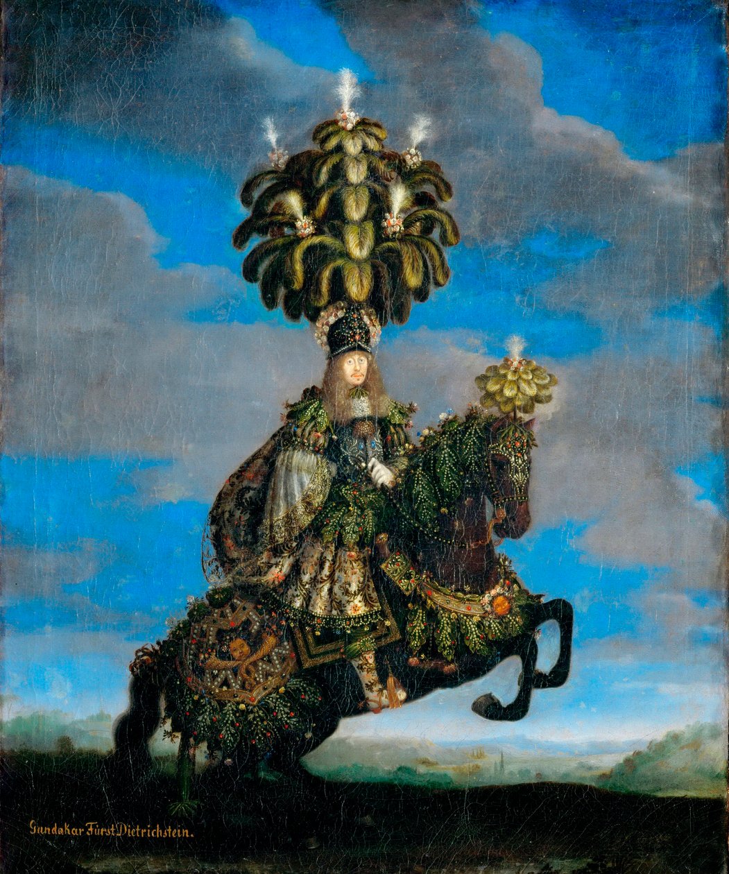 "Portræt af Ferdinand Joseph (1636-1698), prins de Dietrichstein, Gundakar de Dietrichstein en costume de ballet equestre"" (Gundakar, Prince Dietrichstein (1623-1690) i et kostume til en hesteballet) Peinture de Jan Thomas van Ypres (1617-1678) af Jan Thomas van Ieperen