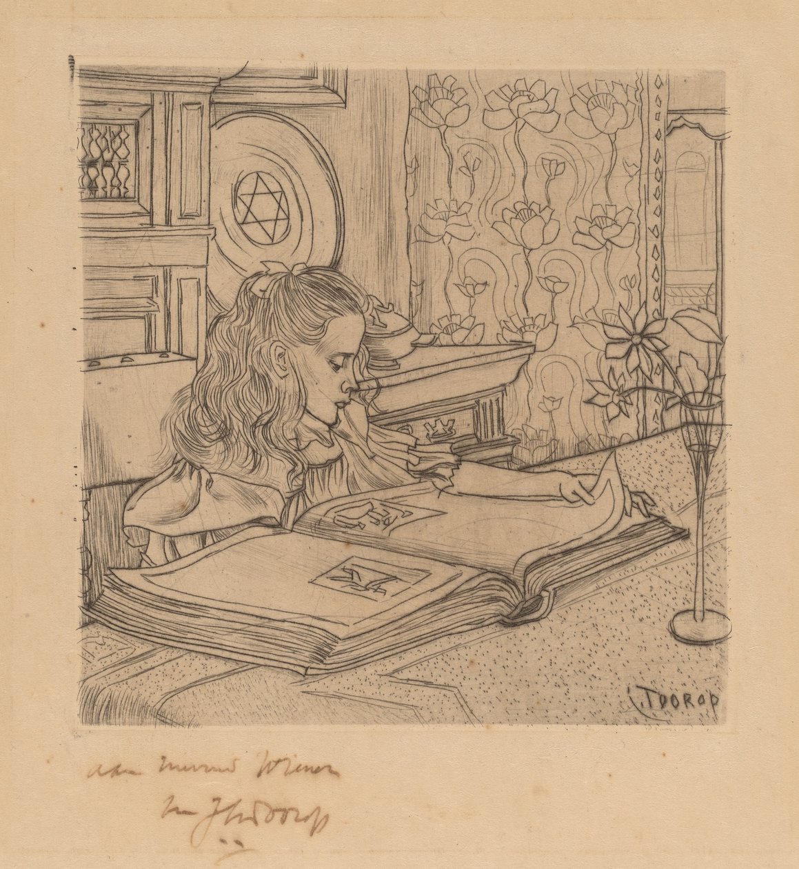 Charley ser på et album med billeder af Jan Toorop