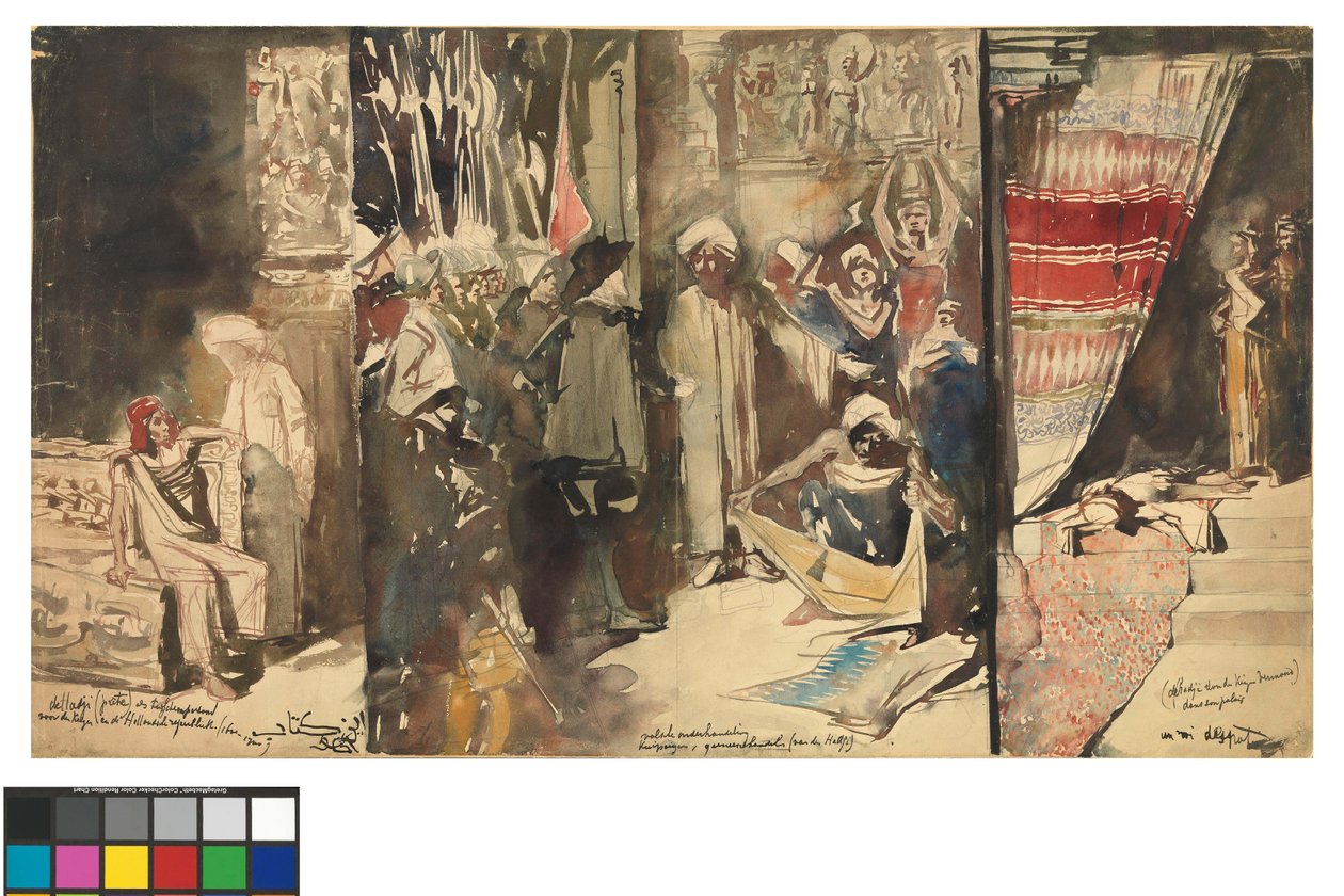Stort indisk triptykon af Jan Toorop