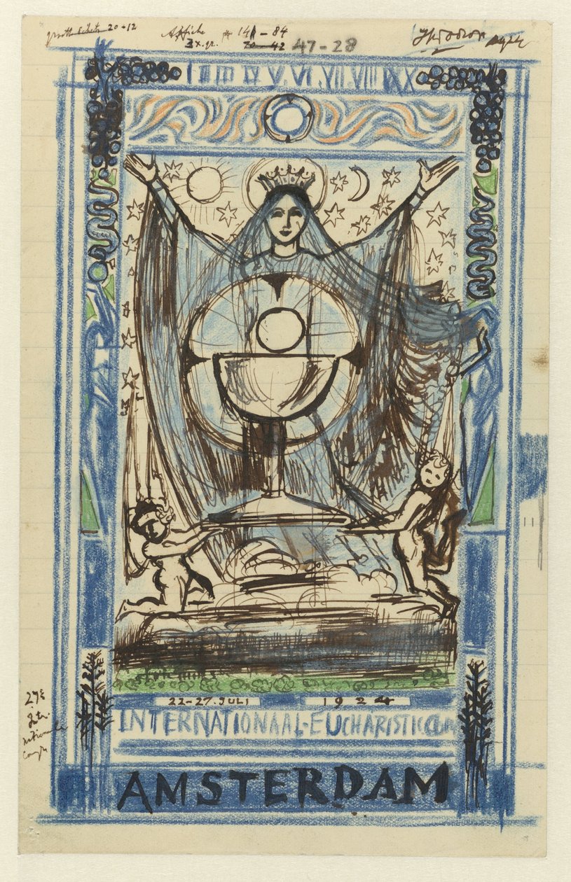 Design til en plakat til den internationale eukaristiske kongres afholdt i Amsterdam fra 22.-27. juli 1924 af Jan Toorop