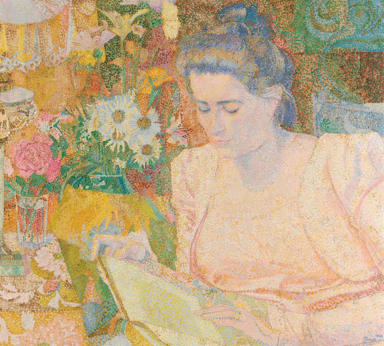 Portræt af fru Marie Jeannette de Lange Portræt af Marie Jeanette de Lange af Jan Toorop