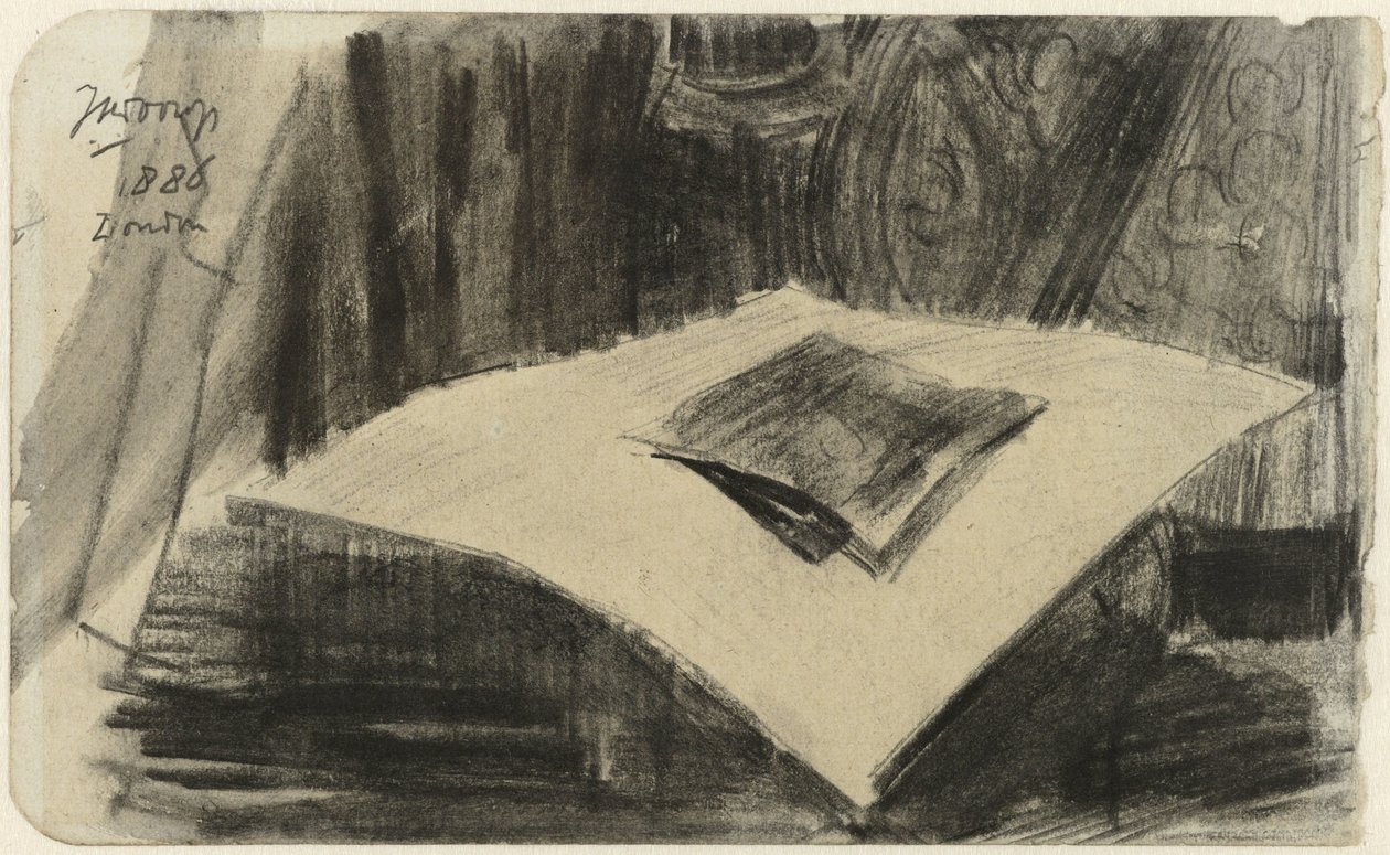 Print liggende på en mørk baggrund af Jan Toorop