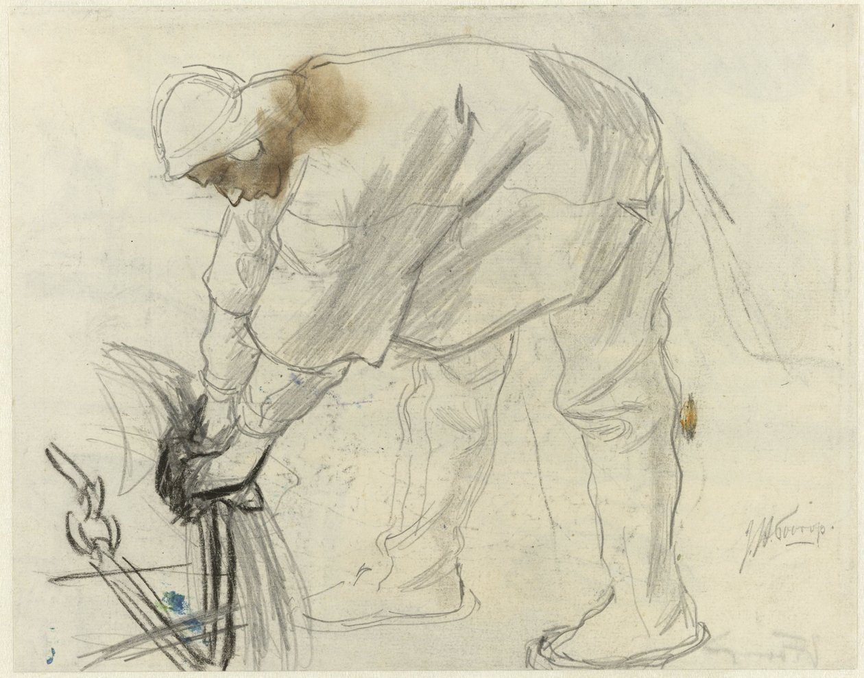 Studie af en sømand med et anker af Jan Toorop