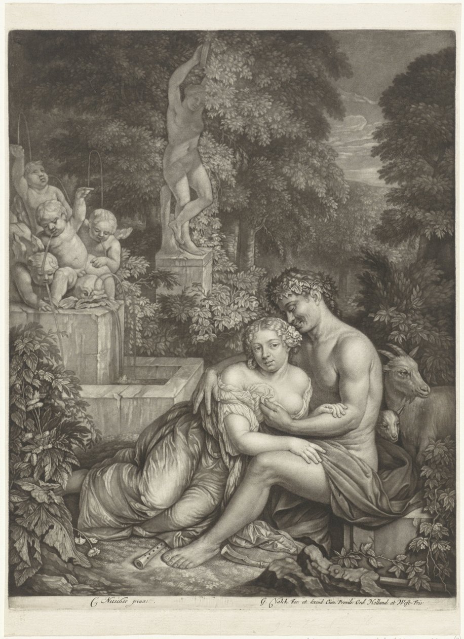Vertumnus en Pomona af Jan Verkolje (I)