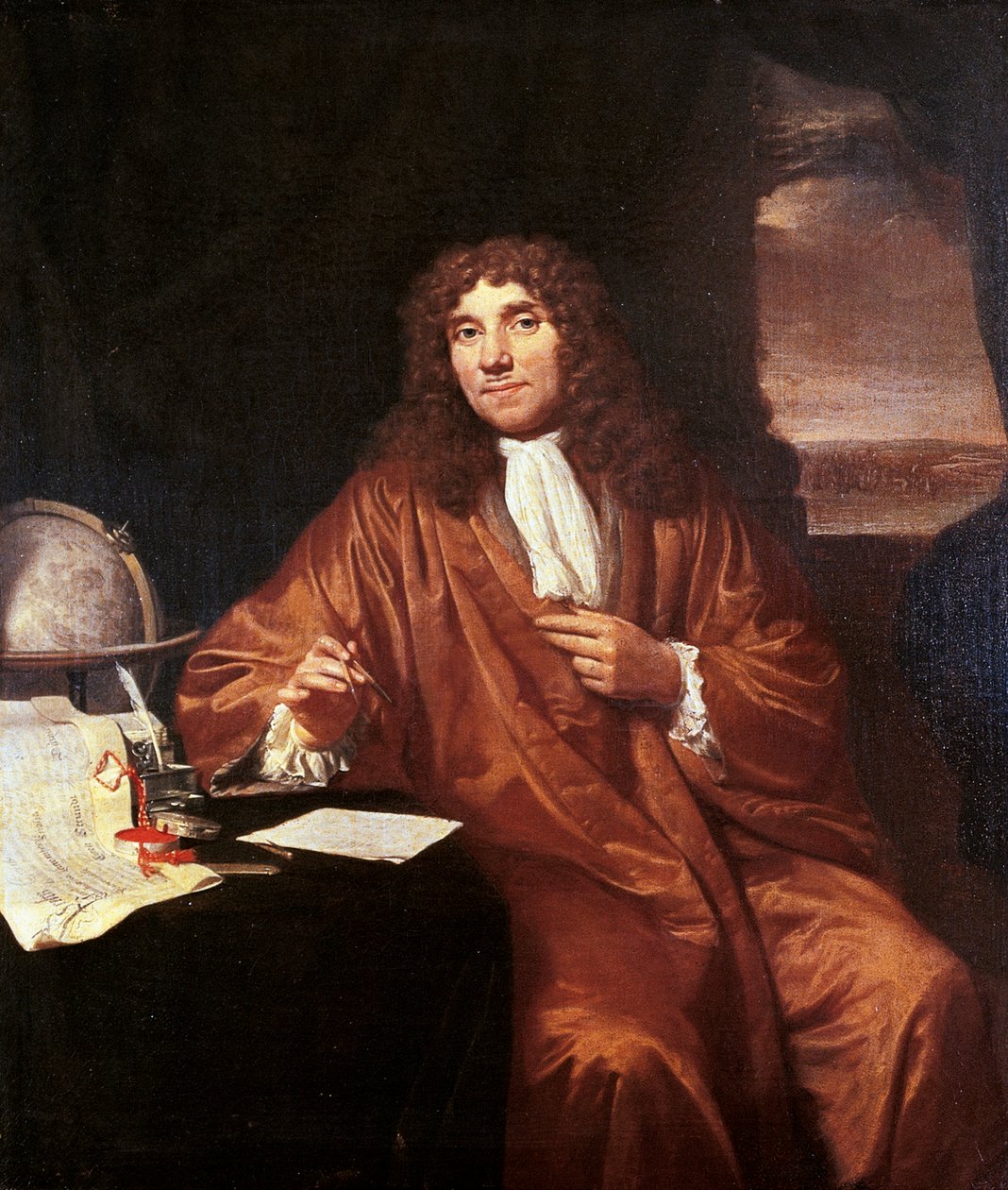 Antonie van Leeuwenhoek, ca. 1680 (olie på lærred) af Jan Verkolje