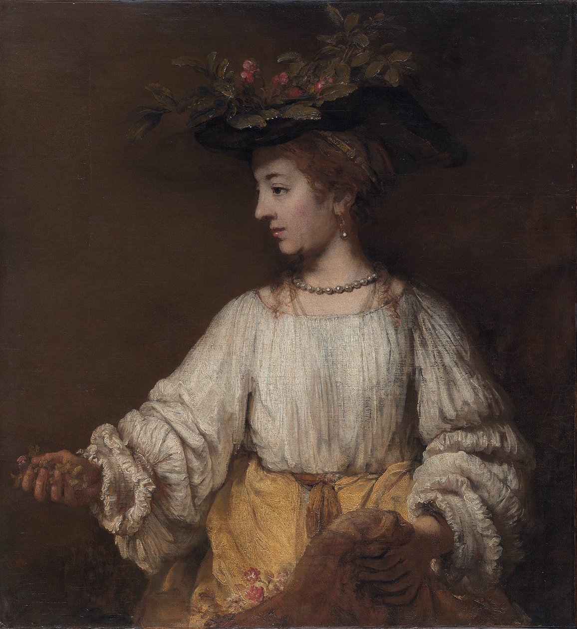 Flora - Maleri af Rembrandt van Rijn af Johannes Vermeer