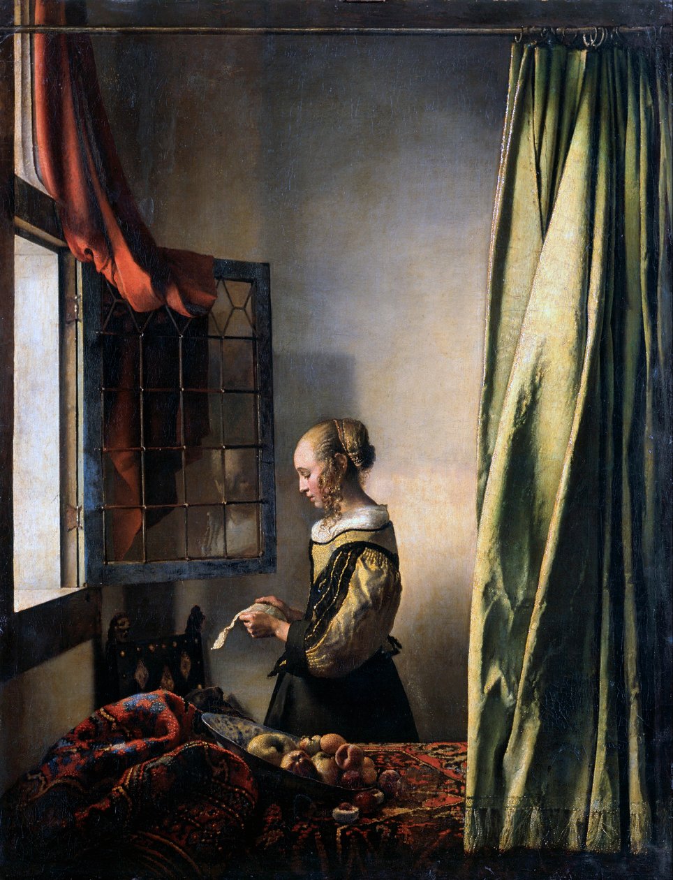 Pige læser et brev ved et åbent vindue, ca 1659 af Jan Vermeer van Delft