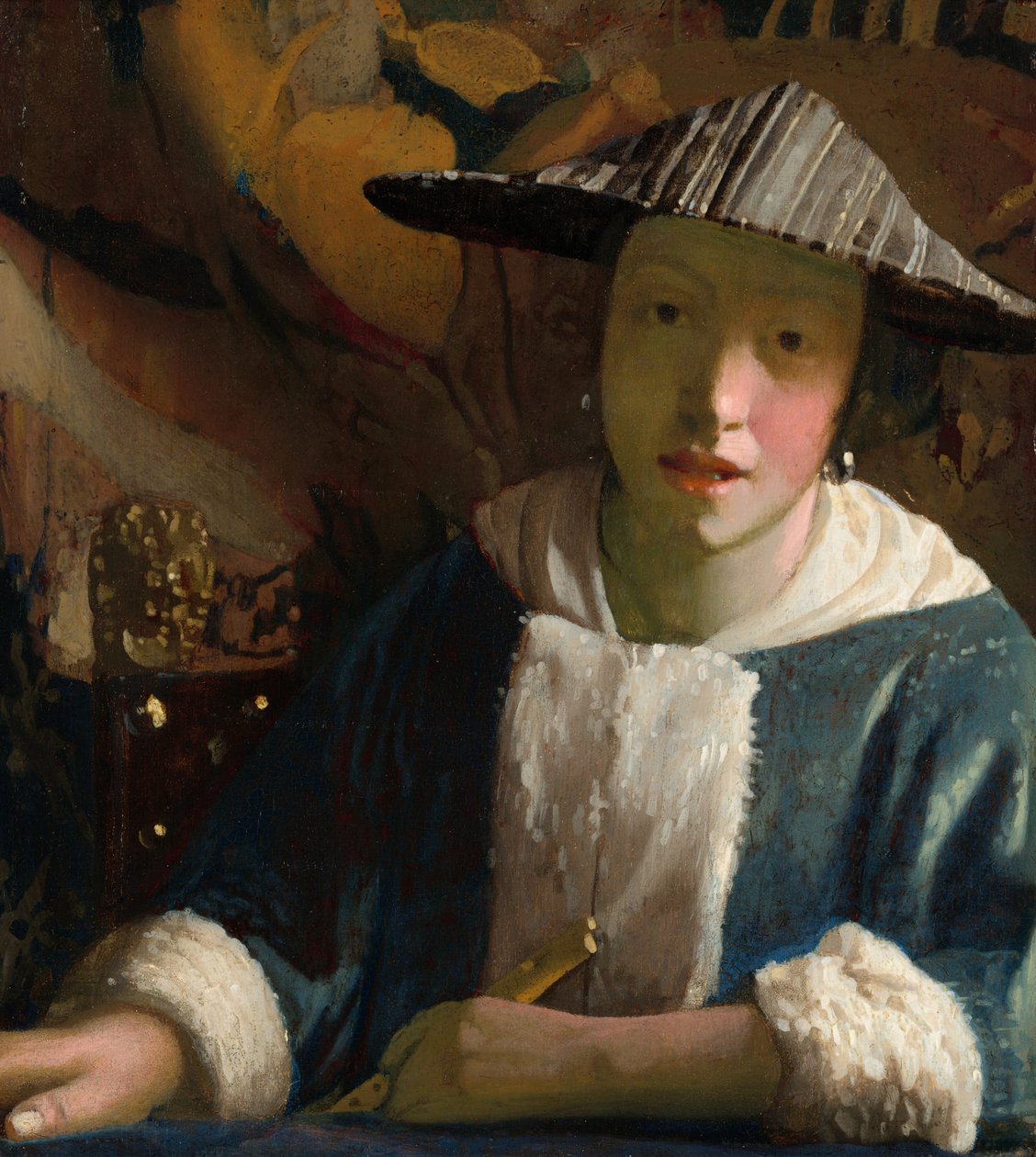 Pige med fløjte, formentlig 16651675. af Johannes Vermeer