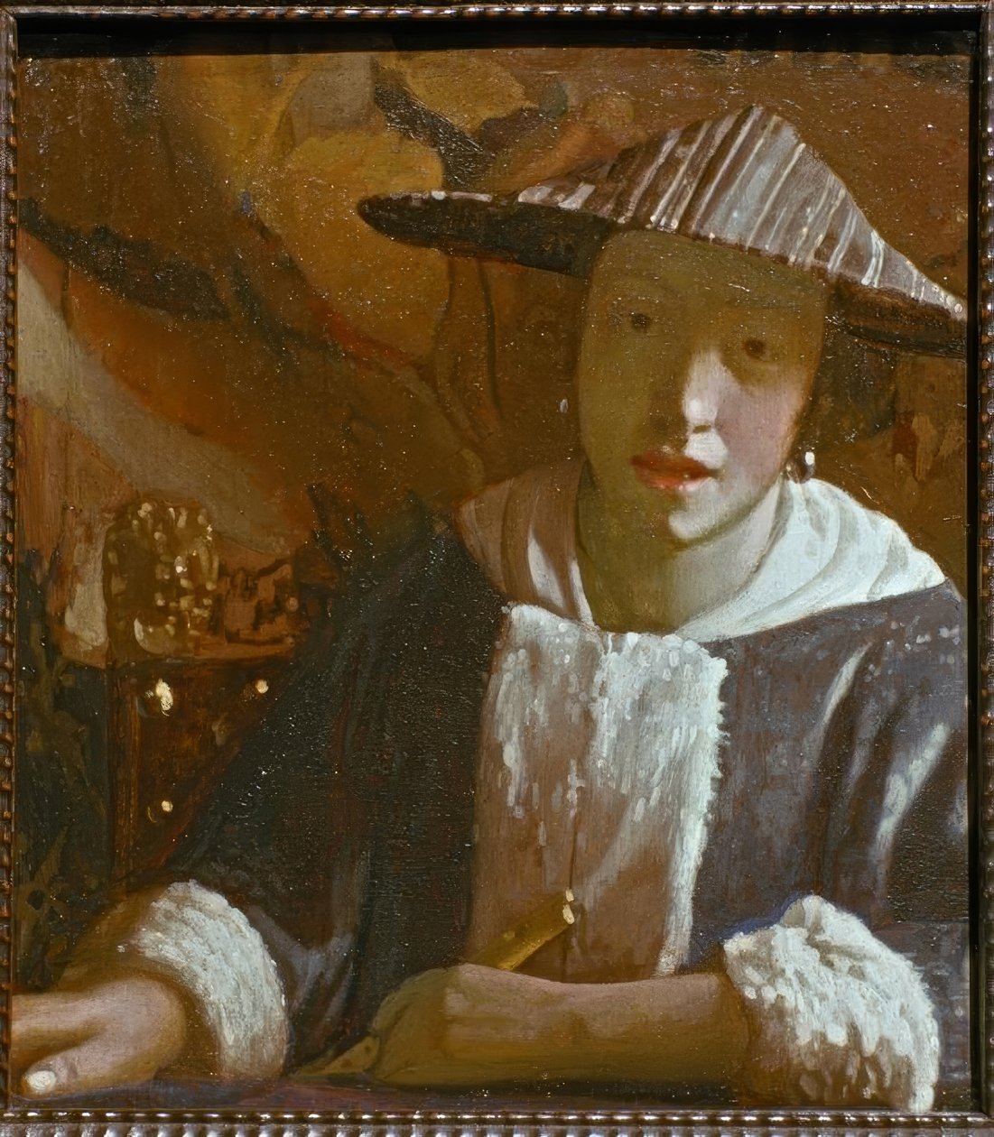 Pige med fløjte af Jan Vermeer van Delft