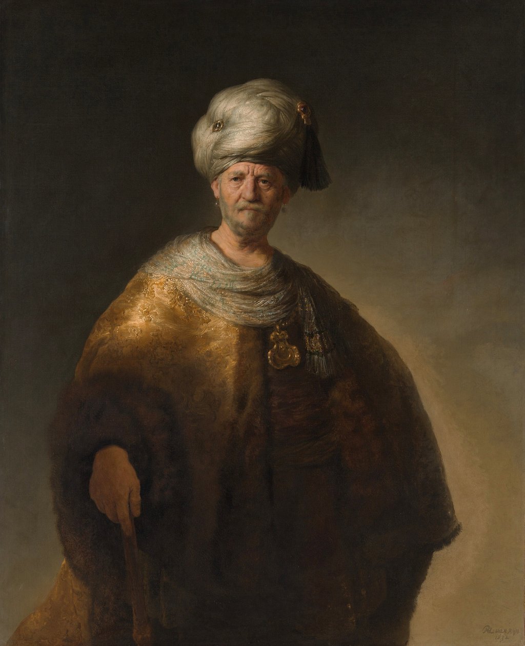The Oriental Noble også kendt som The Slavic Noble - Maleri af Rembrandt van Rijn af Johannes Vermeer