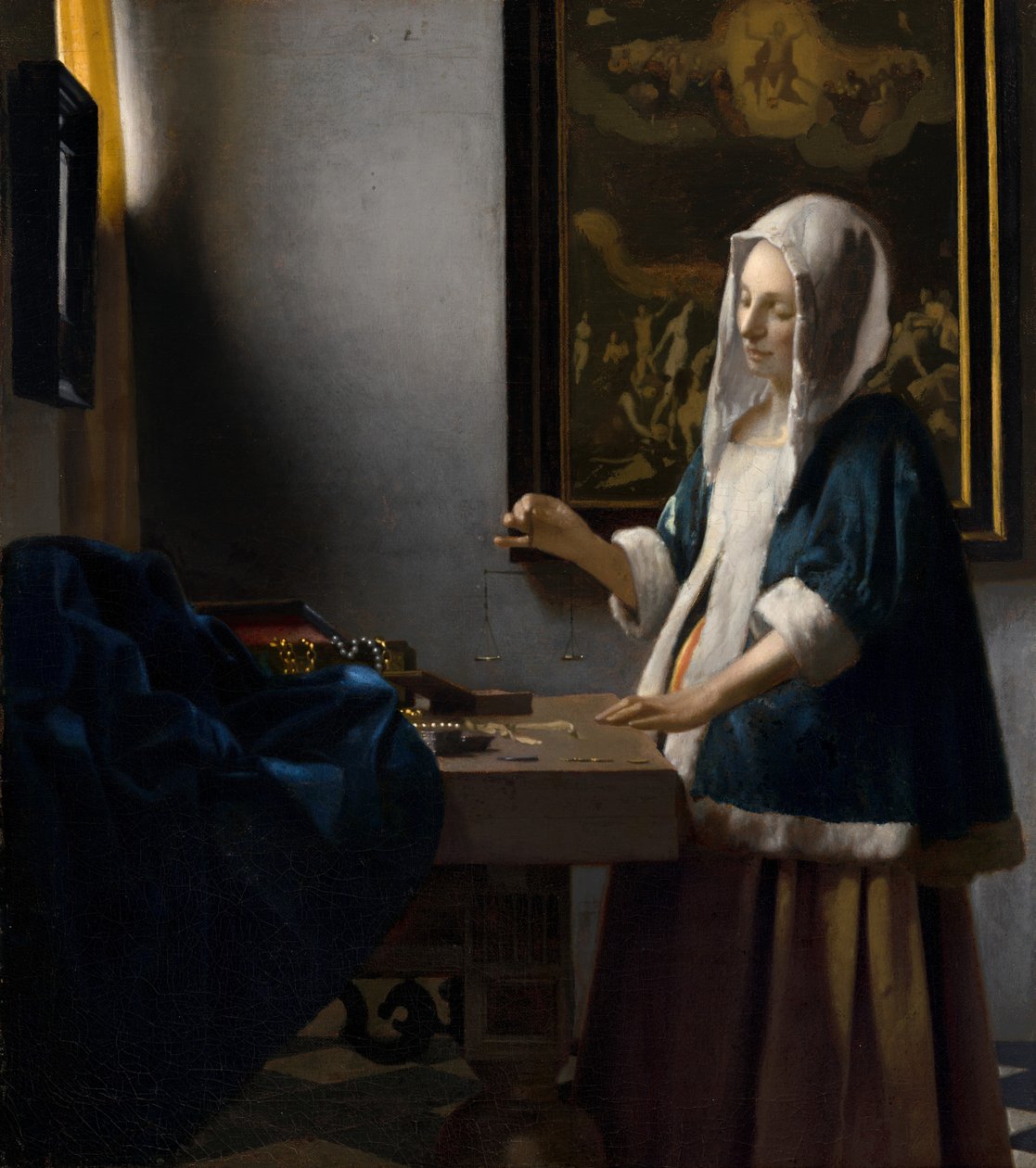 Kvinde med balance, ca. 1664. af Johannes Vermeer