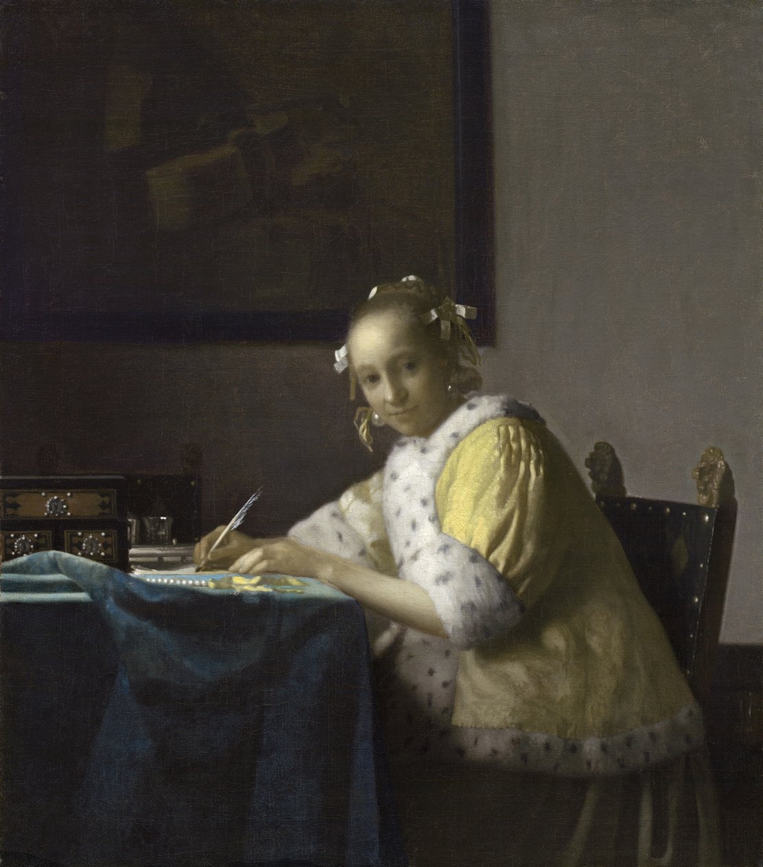 En dame, der skriver et brev, 1665-1670 af Jan Vermeer van Delft