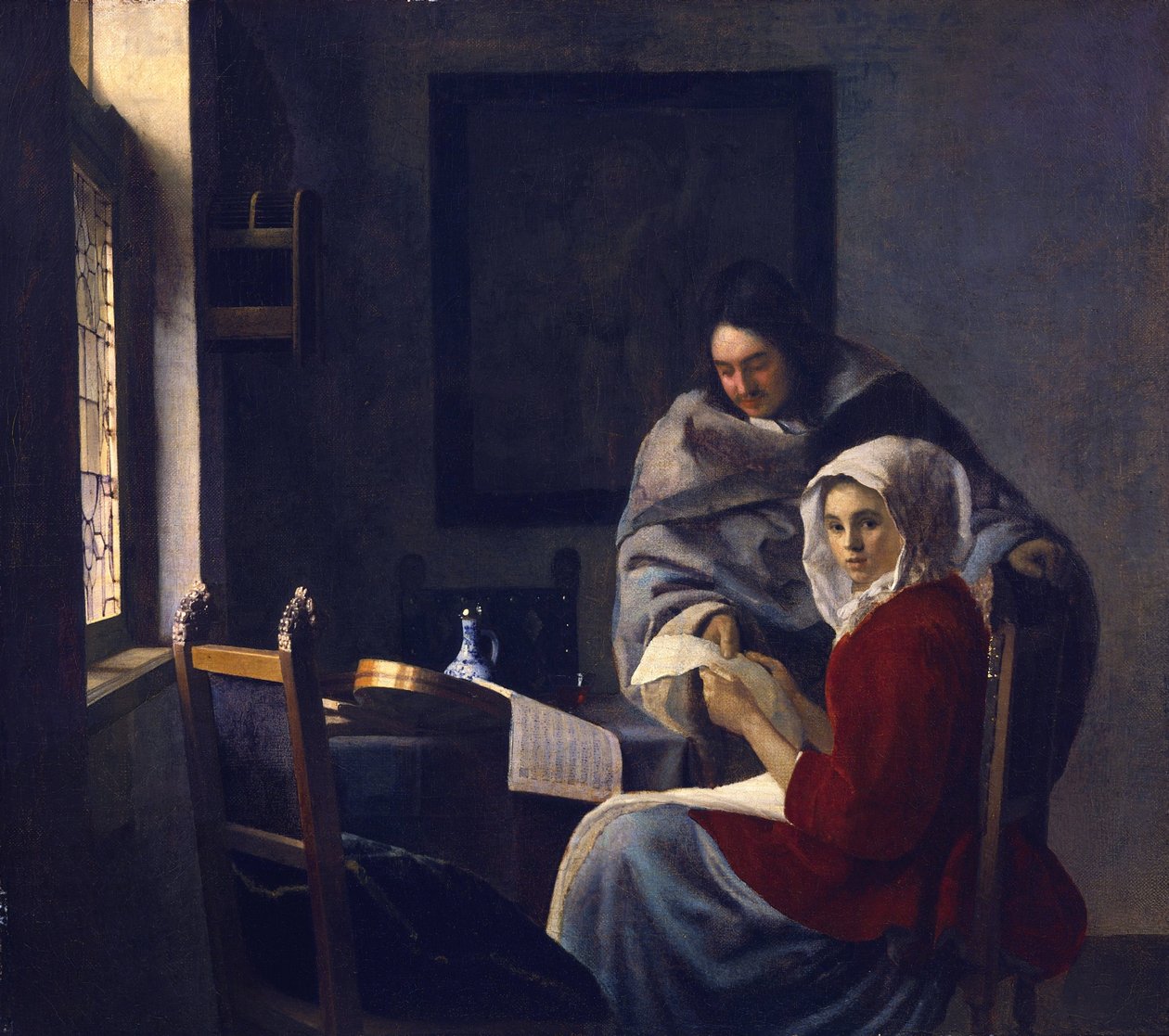 Pige afbrudt af hendes musik, ca. 1660 af Jan Vermeer van Delft