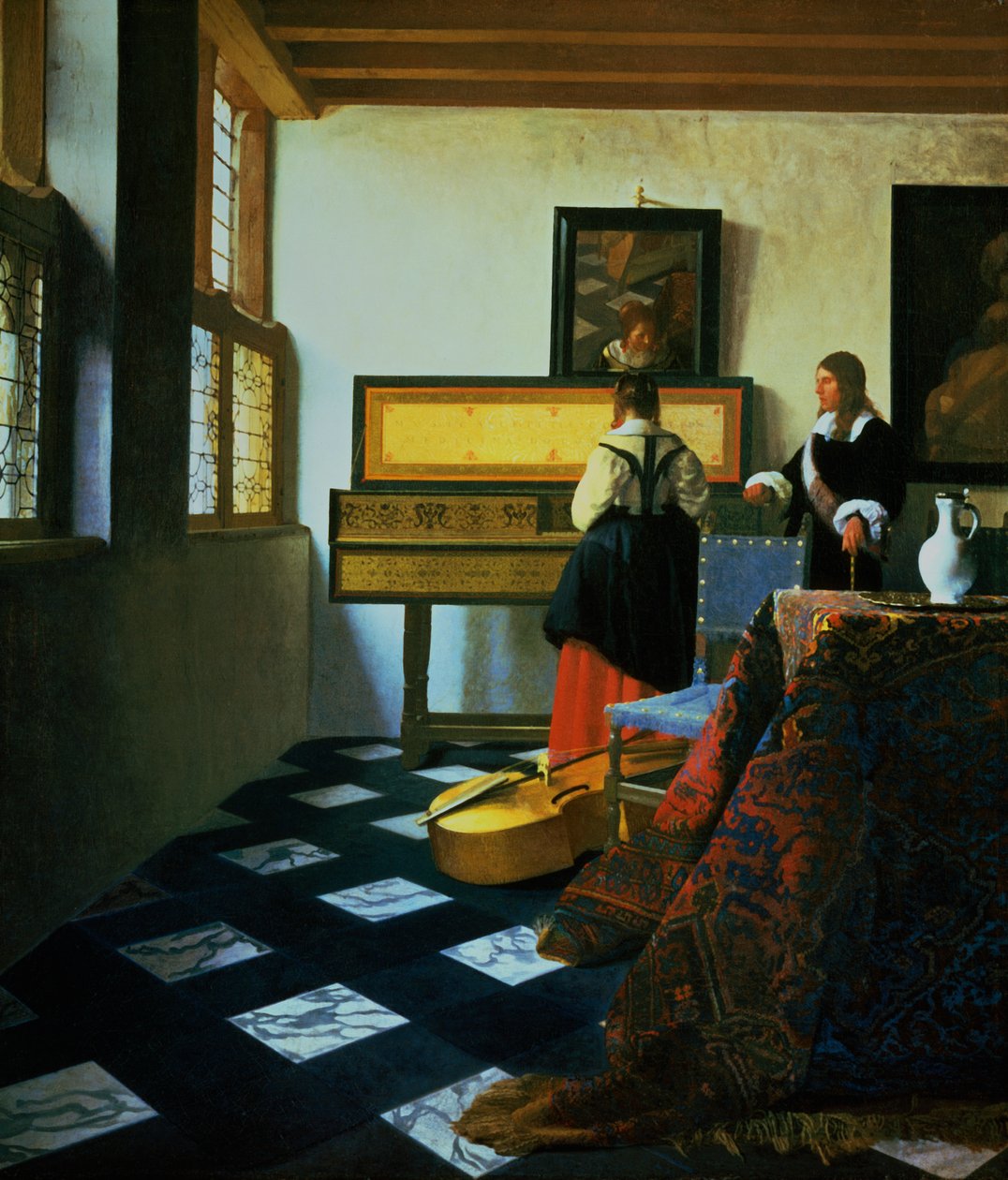 Dame hos en jomfru, c1652-1675. af Jan Vermeer van Delft