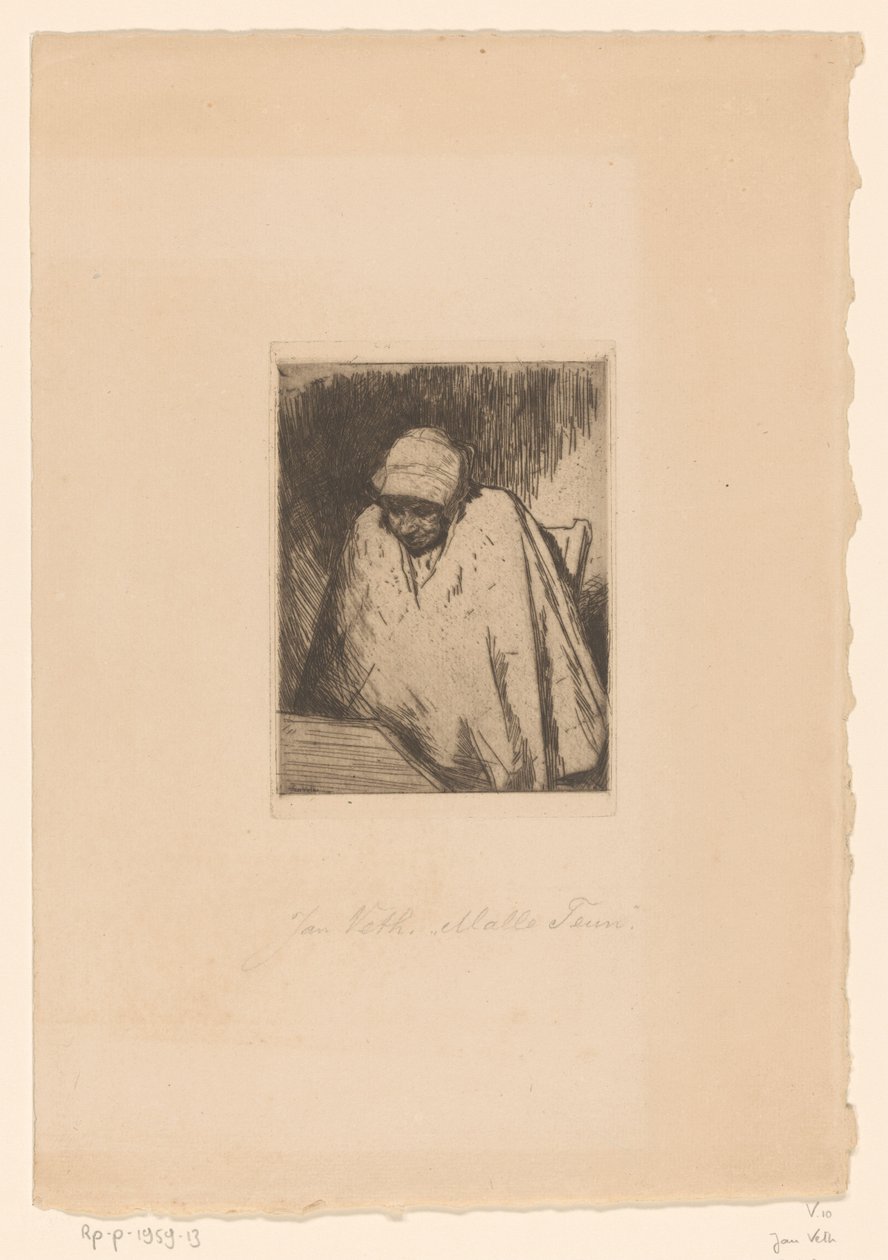 Malle Teun (original titel på objekt) af Jan Veth (signed by artist)