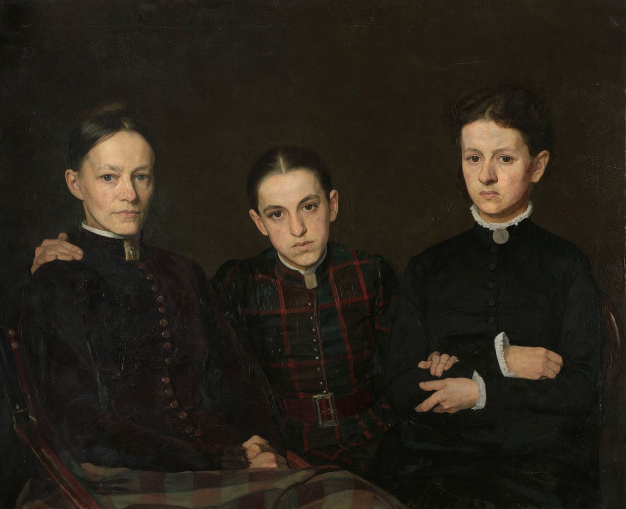 Portræt af Cornelia, Clara og Johanna Veth Cornelia, Clara og Johanna Veth, kunstnerens tre søstre af Jan Veth