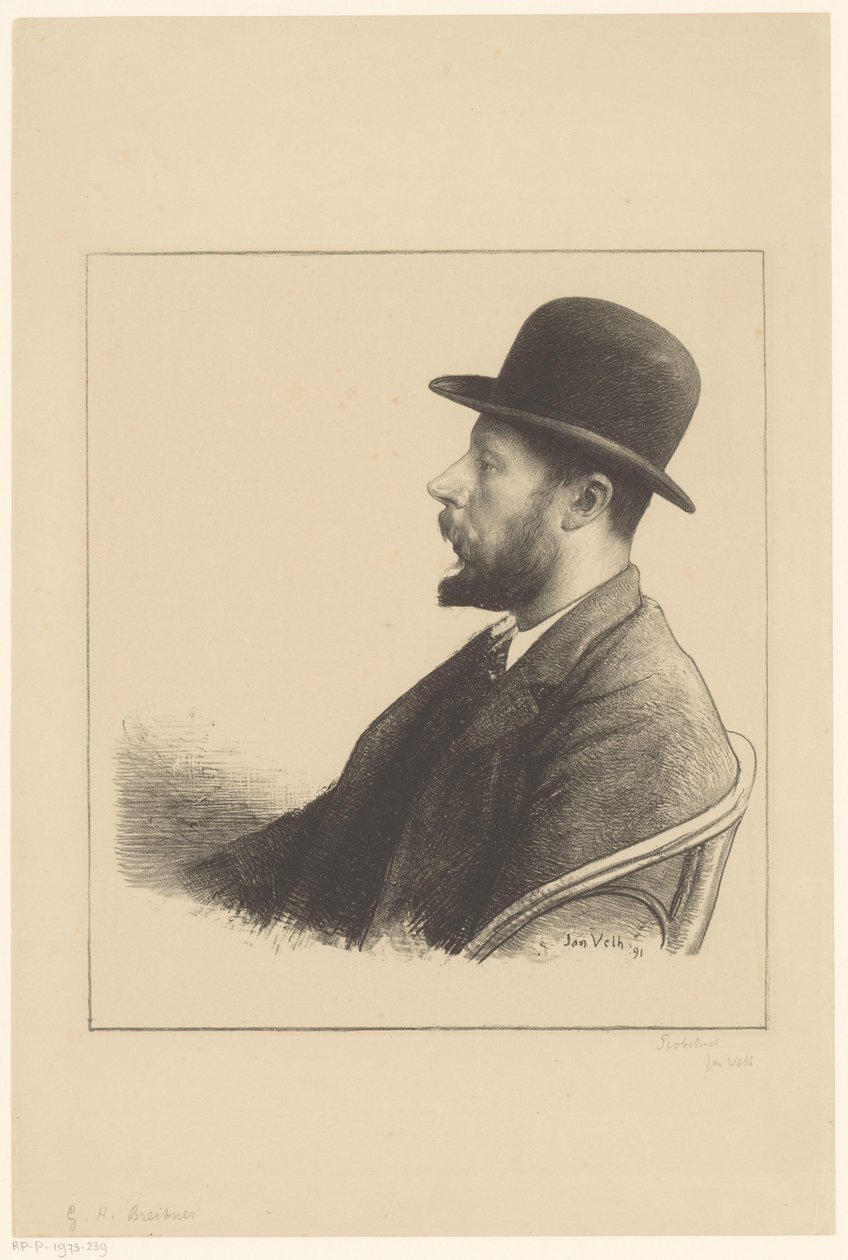 Portræt af George Hendrik Breitner Berømte Contemporaries (serietitel) af Jan Veth