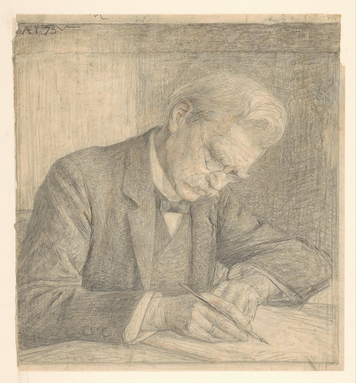 Portræt af J. van der Vegt, skrift af Jan Veth