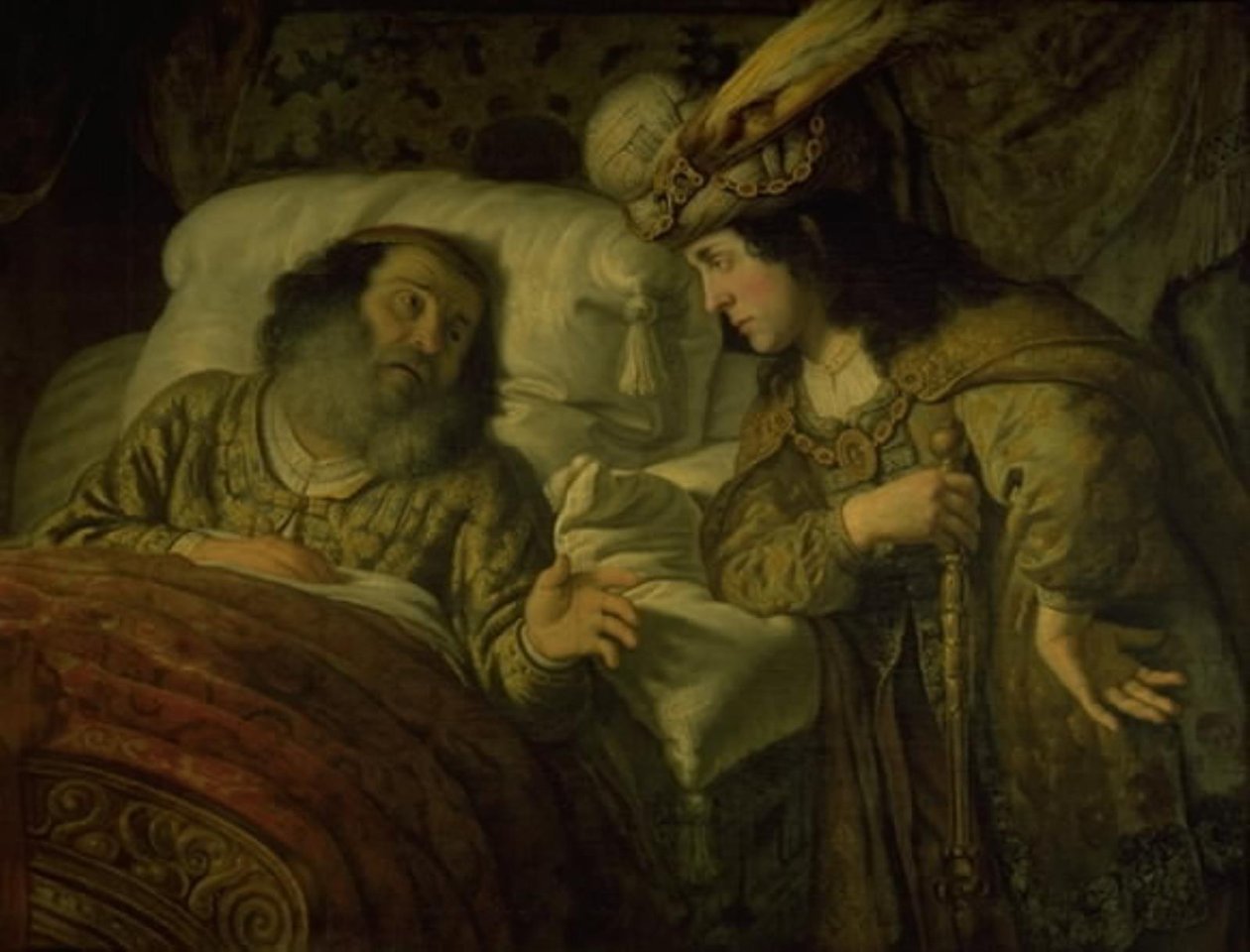 Den døende David formaner Salomon af Jan Victors