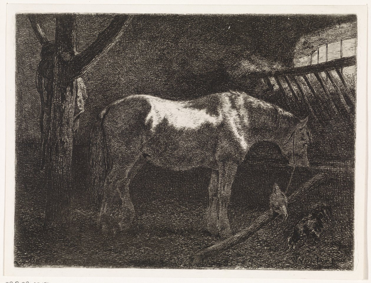 Hest i stald af Johannes Martinus Vrolijk