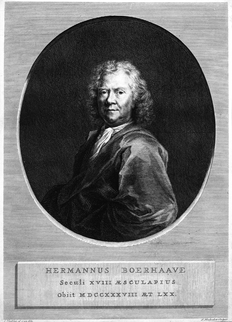 Herman Boerhaave, graveret af Jacobus Houbraken af Jan Wandelaar