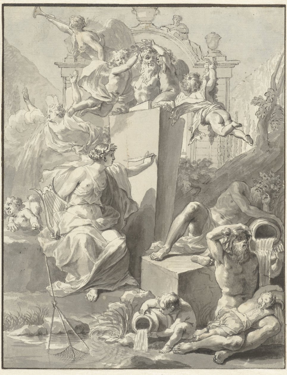 Design til titelbladet af W. van der Hoeven, Westermeer, 1721 af Jan Wandelaar
