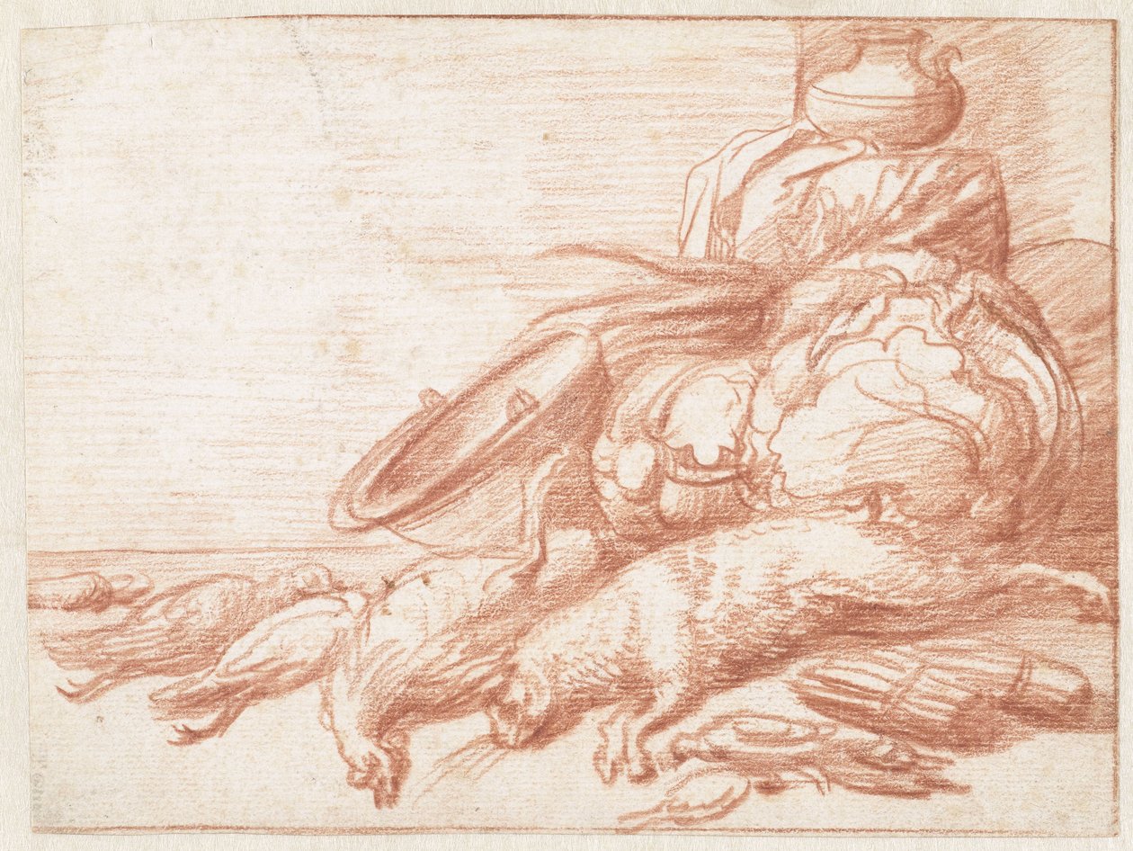 Stilleben med hare og fjerkræ af Jan Weenix (possibly)