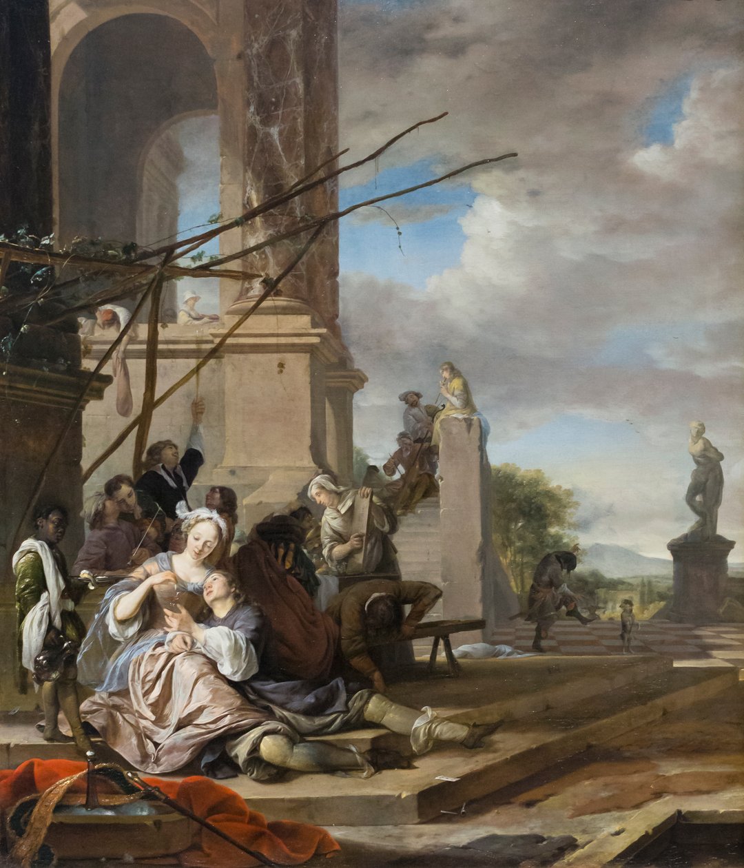 En italiensk gårdhave, ca. 1660-65 (olie på lærred) af Jan Weenix