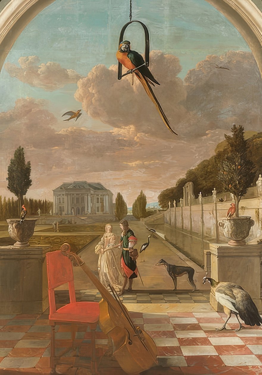 Park med landsted af Jan Baptist Weenix