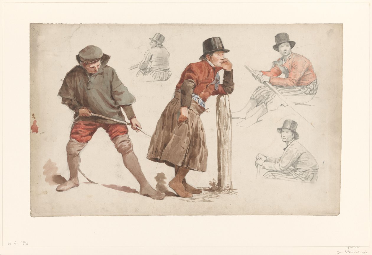 Figurstudier af Jan Weissenbruch