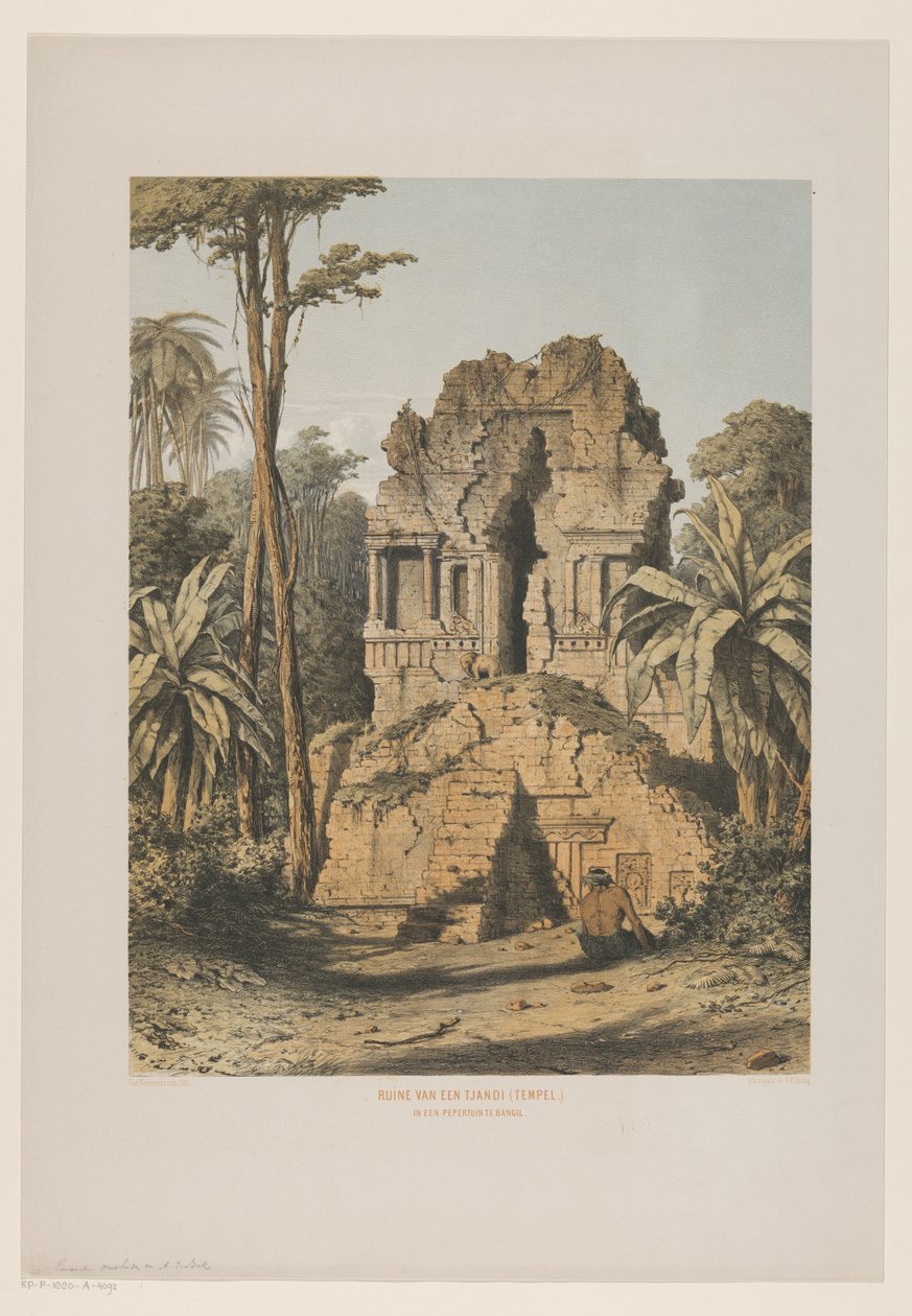 Ruin af et tempel i Bangil Ruin af et Tjandi (tempel) i en peberhave i Bangil (titel på objekt) af Jan Weissenbruch