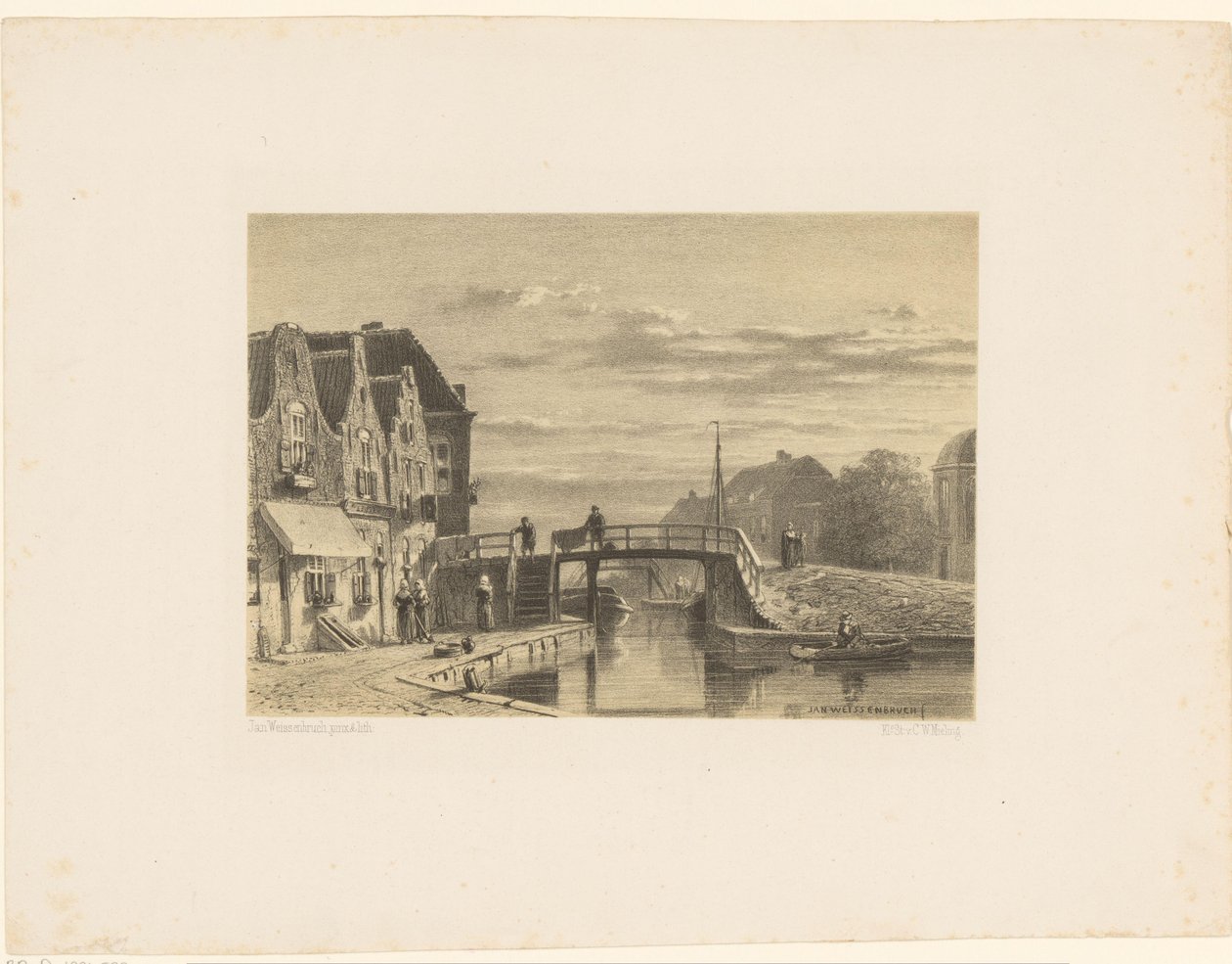 Bybillede med kanal af Jan Weissenbruch