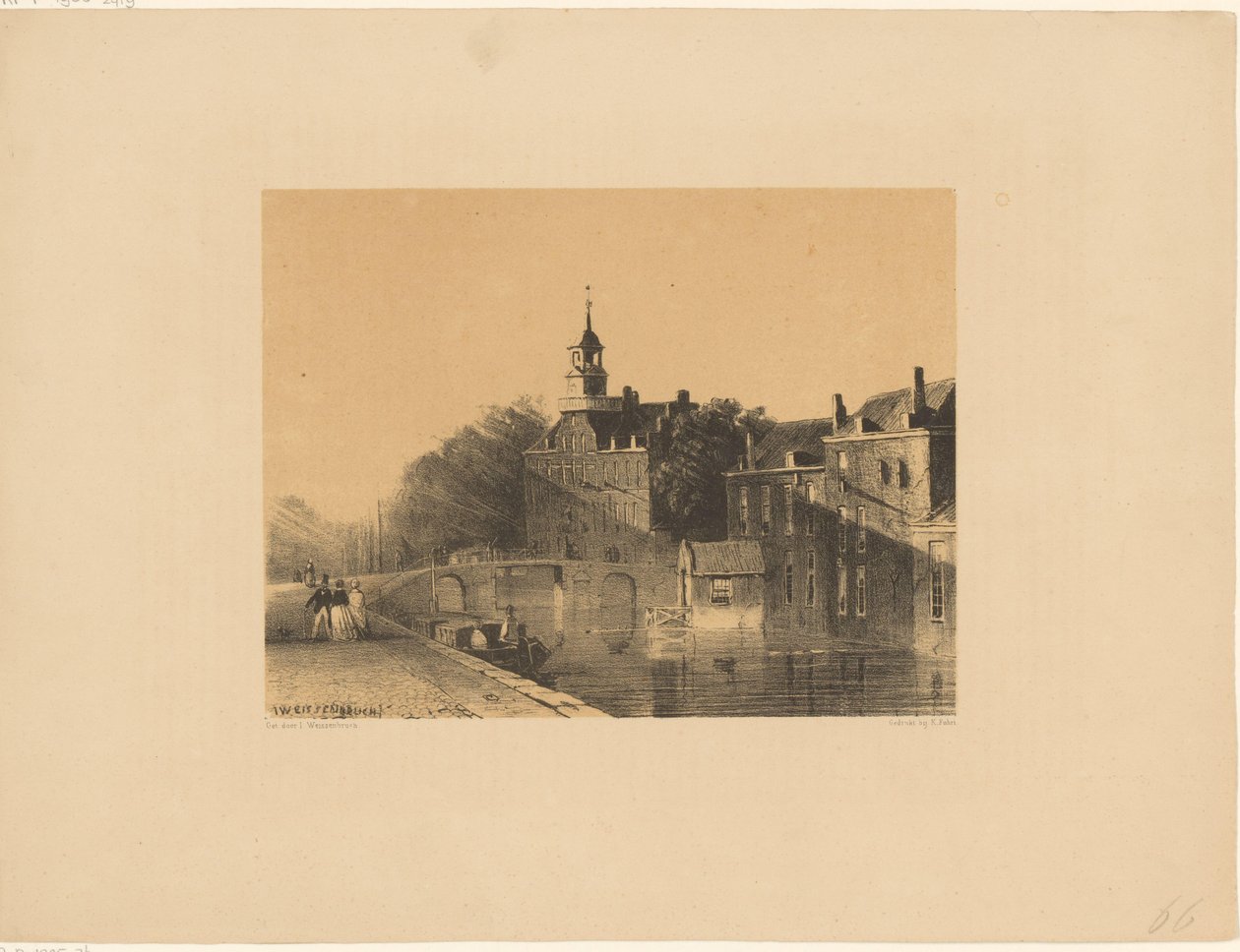 Bybillede med kanal af Jan Weissenbruch