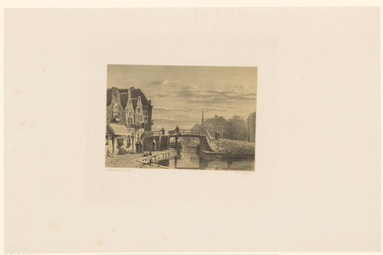 Bybillede med kanal af Jan Weissenbruch