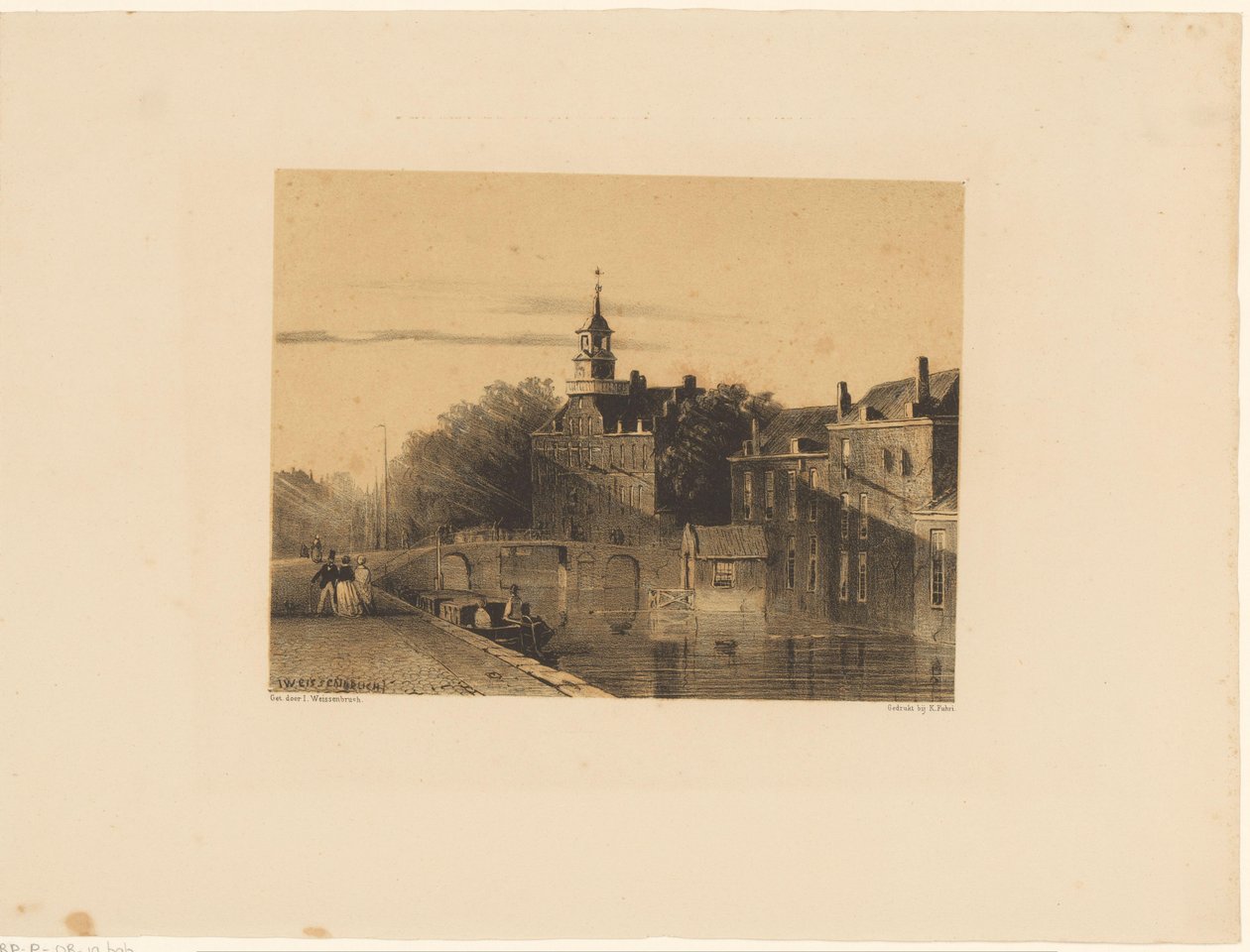 Bybillede med kanal af Jan Weissenbruch