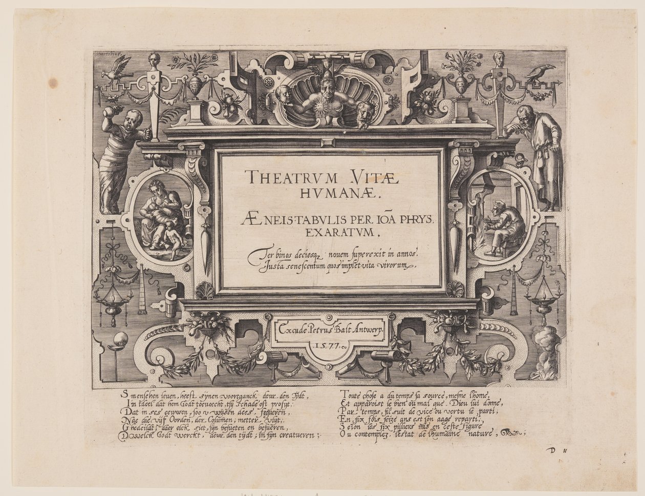 Frontispice, fra Theatrum Vitae Humanae (Menneskets aldre) af Jan Wierix