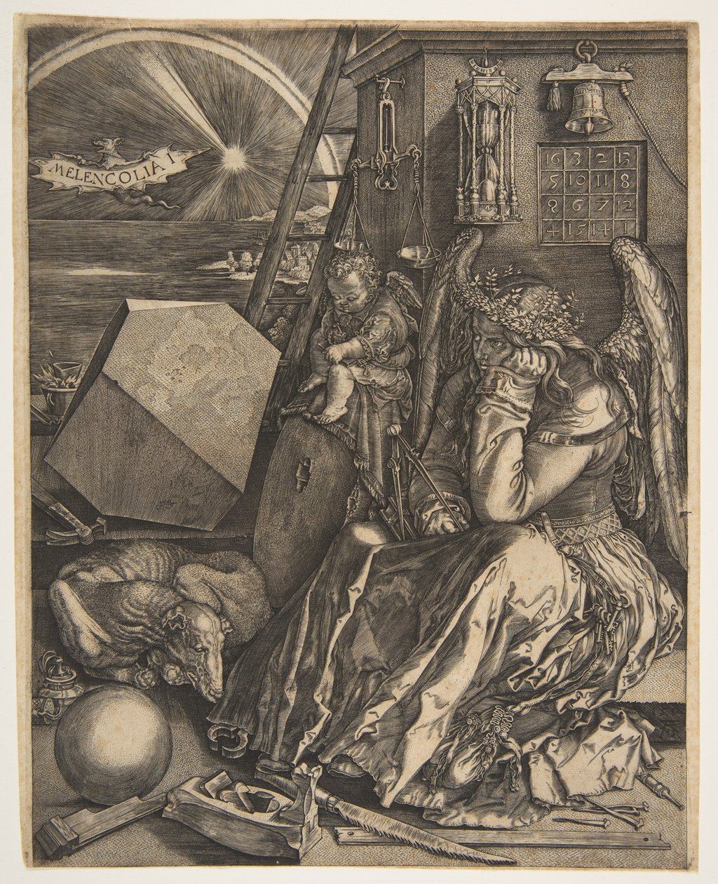 Melencolia I kopi, 1602. af Jan Wierix
