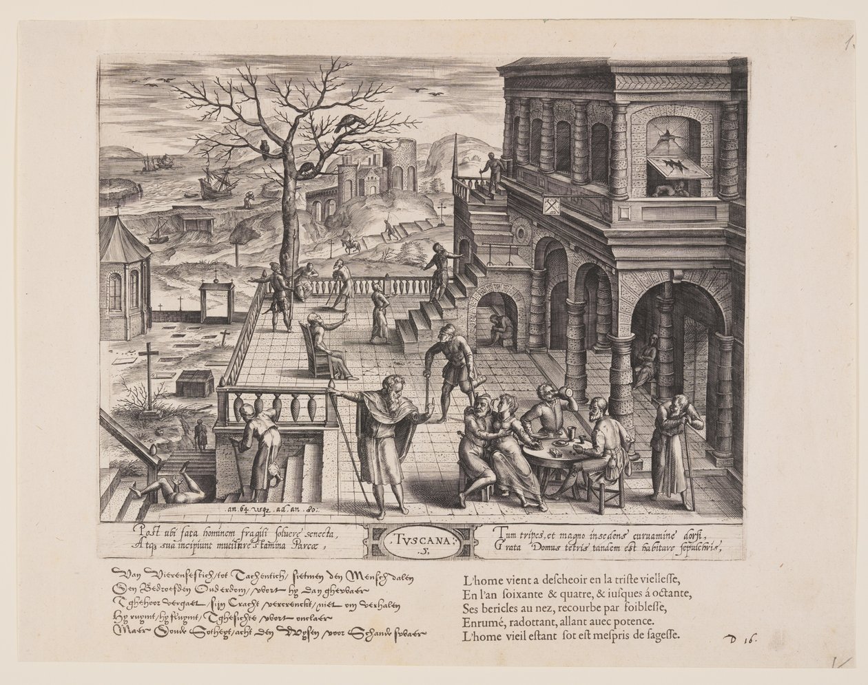 Tuscana, fra Theatrum Vitae Humanae (Menneskets aldre) af Jan Wierix