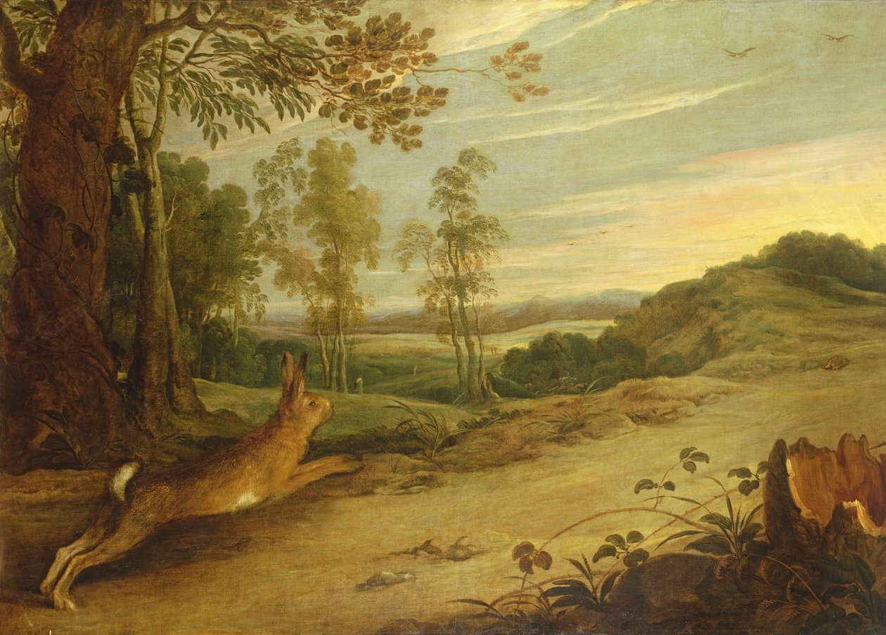 Skildpadden og haren, fra Æsops fabler af Jan Wildens