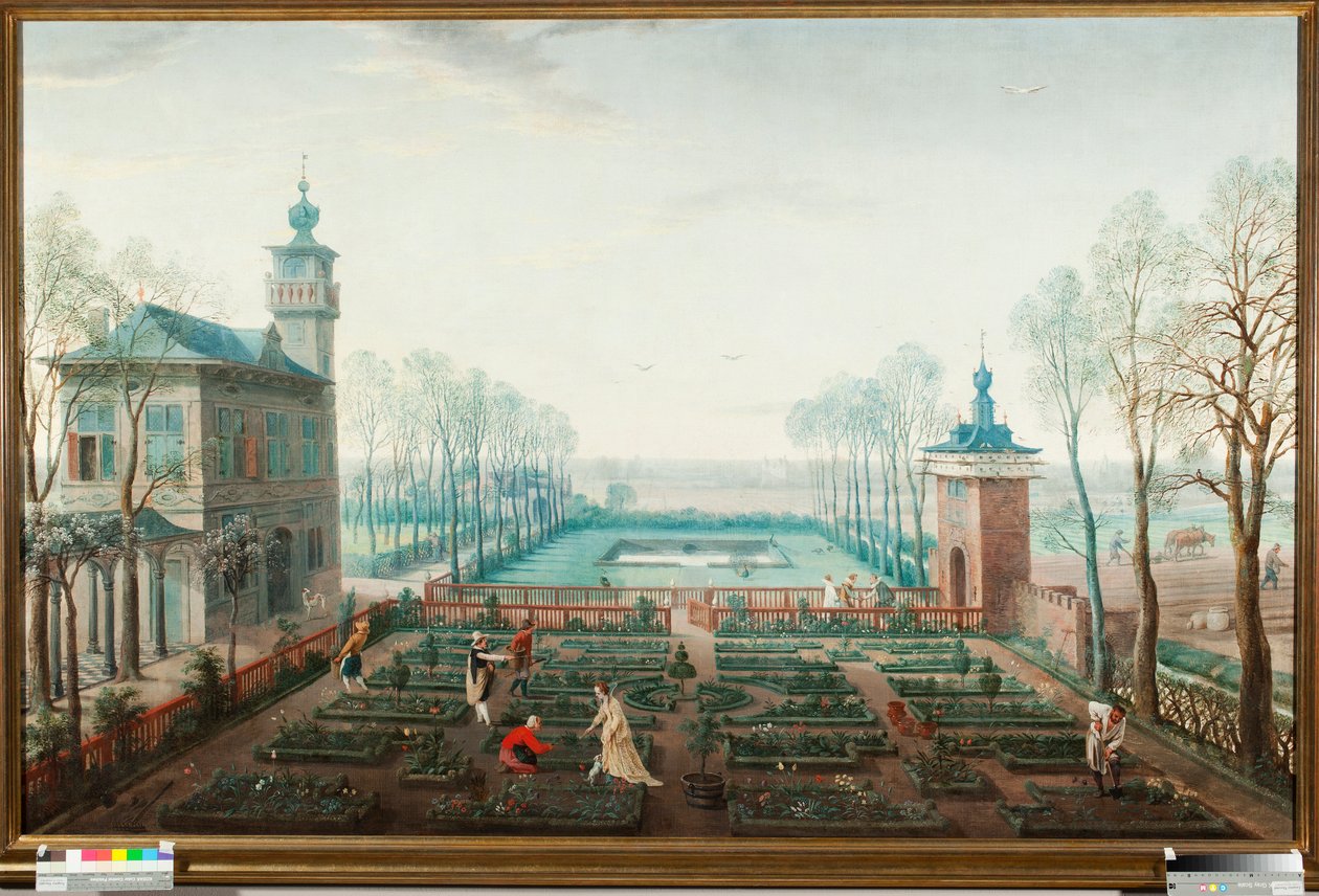 April måned, arbejder i haven (april, havearbejde) Maleri af Jan Wildens (1586-1653) af Jan Wildens
