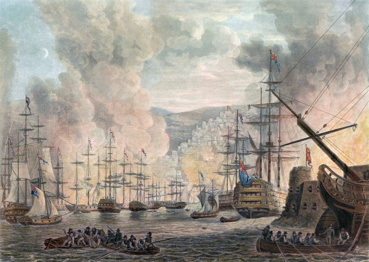 Bombardementet af Algier af Jan Willem (after) Pieneman