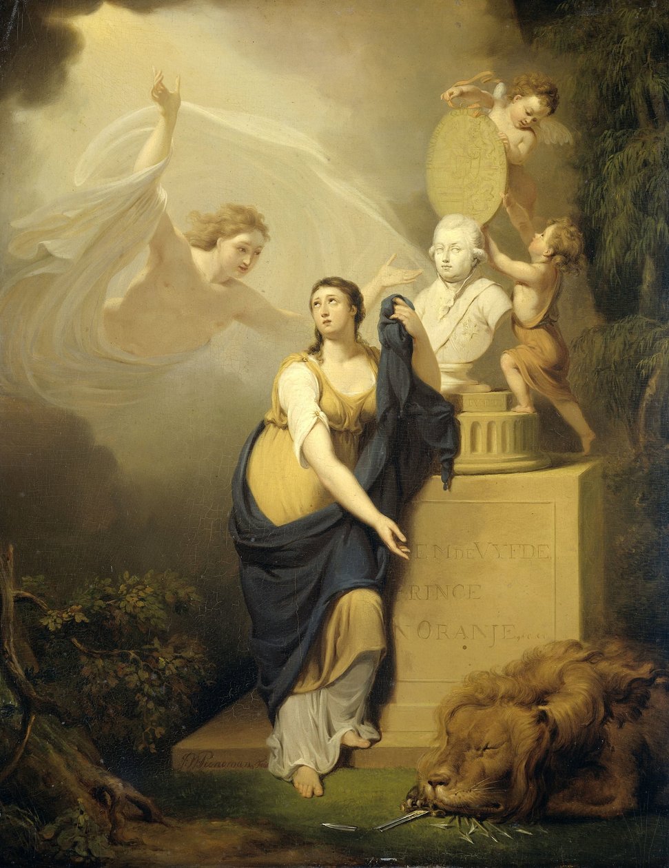 Allegori over William V, Prince of Oranges død, 1806 af Jan Willem Pieneman