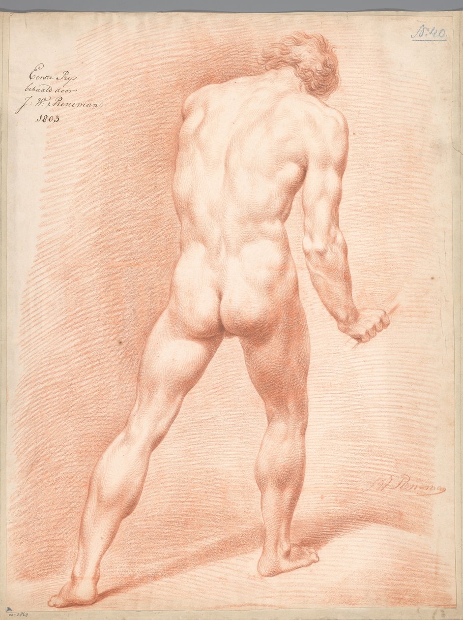 Stående nøgen mand, set bagfra (1. præmie 1803) af Jan Willem Pieneman